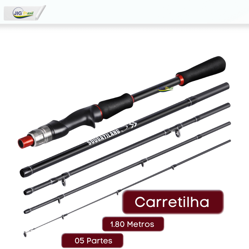 Vara de Pesca Portátil Ideal para Pesca Urbana 1.80 e 2.10m FRETE GRÀTIS - Jig Brasil