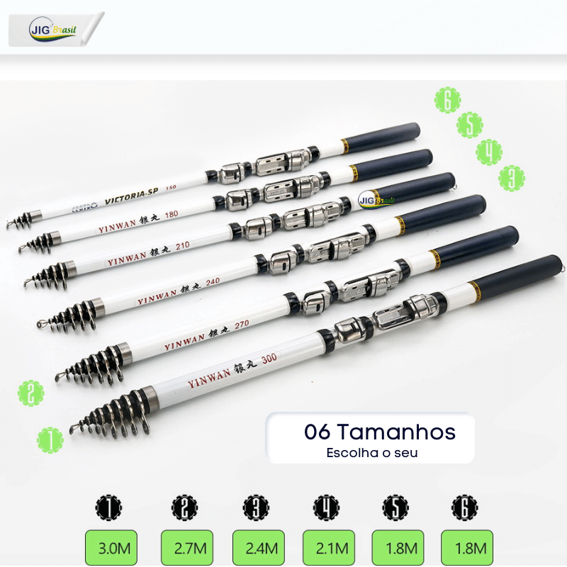 Vara de Pesca Ultra Light Telescópica de Carbono Portátil FRETE GRÁTIS - Jig Brasil