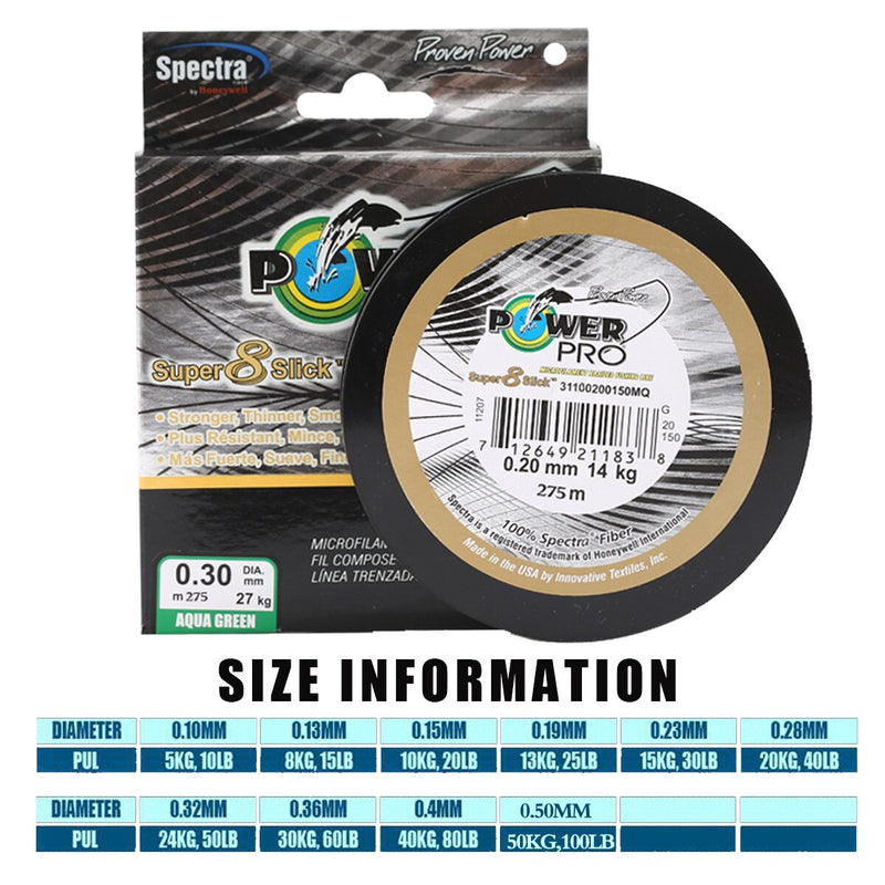 Fishing Line 275M PE 8 Braided for Sea POWER PRO Braided Fishing Line 300yds 20-80lb Super PE braided line Fishing - Jig Brasil