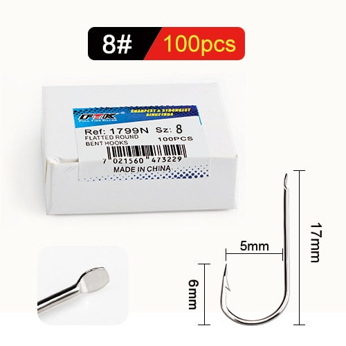 Anzol Patinha 100 Peças 1# a 10# Aço Carbono FRETE GRÁTIS - Jig Brasil