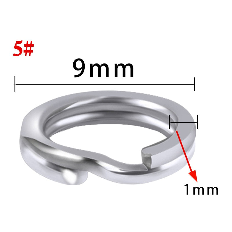 Split Ring 100pcs em Aço INOX 304= FRETE GRÁTIS - Jig Brasil