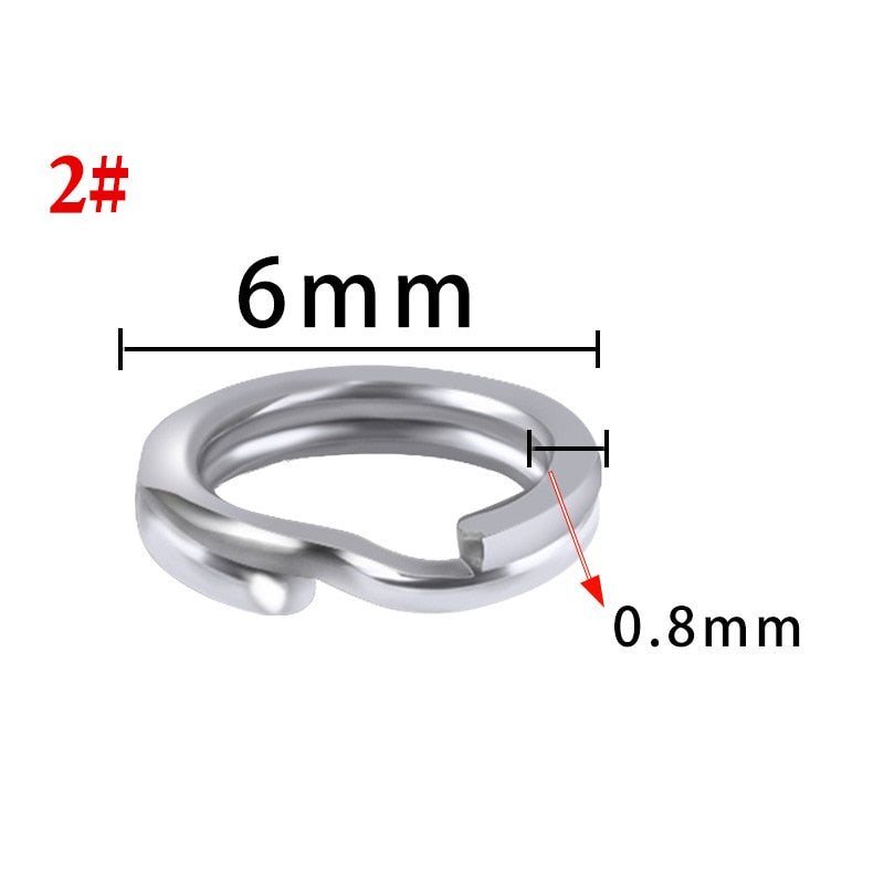 Split Ring 100pcs em Aço INOX 304= FRETE GRÁTIS - Jig Brasil