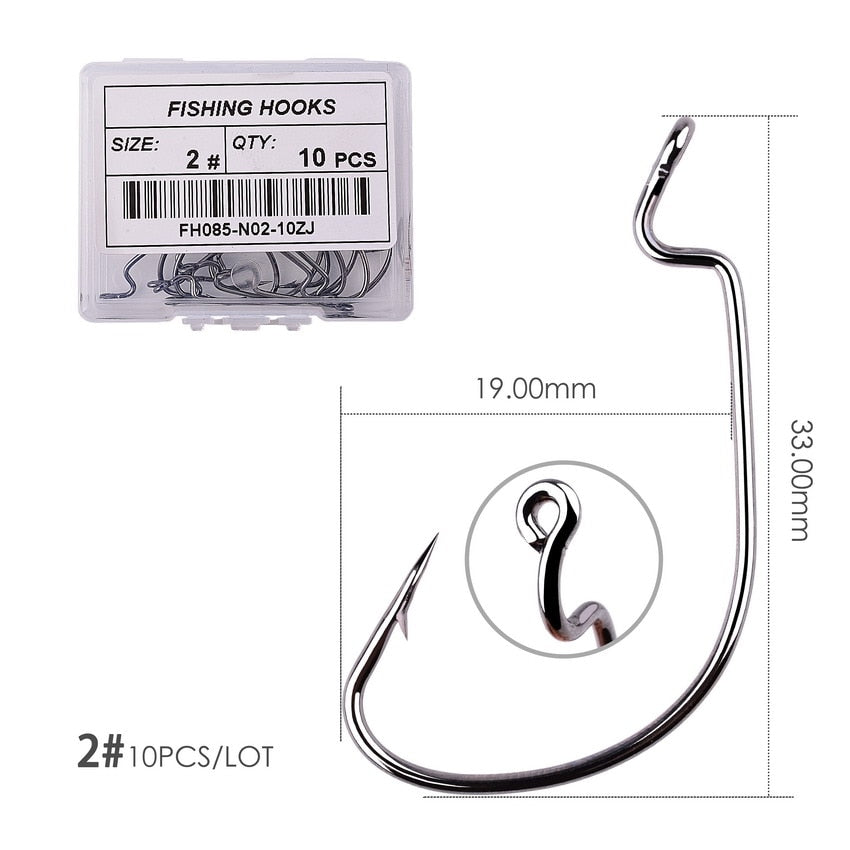 Anzol de Pesca OFF SET JB 10 peças FRETE GRÁTIS - Jig Brasil