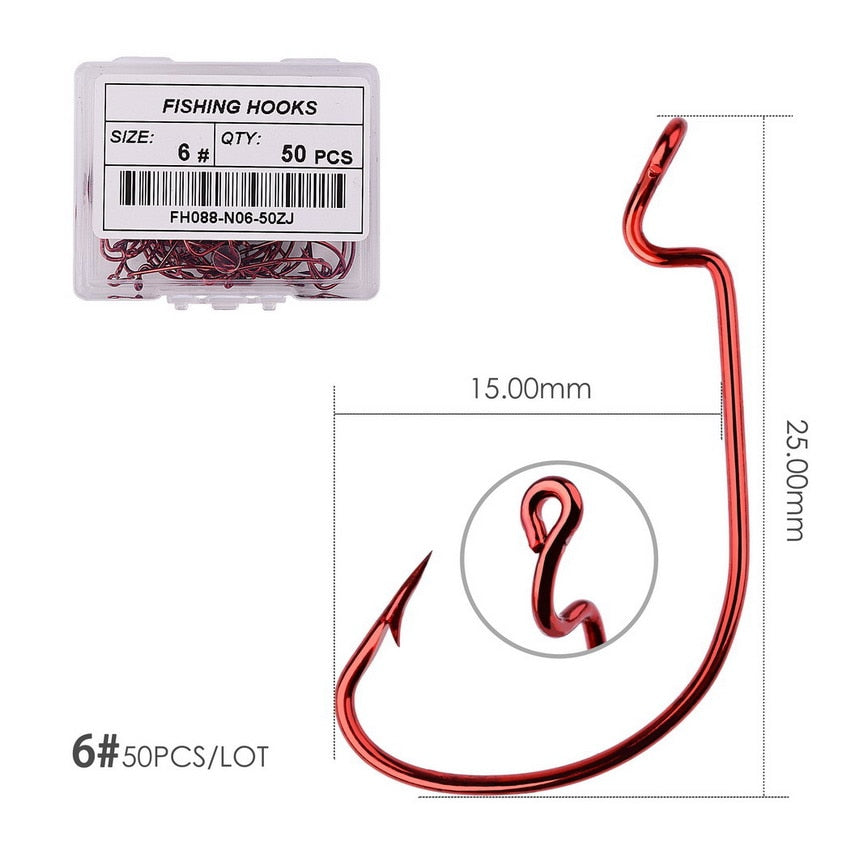 Anzol OffSet Anti-Enrosco Jig Brasil Box com 50 Unidades FRETE GRÁTIS - Jig Brasil