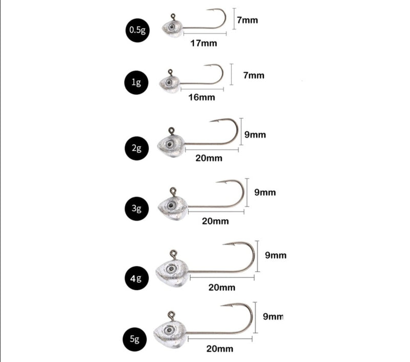 Jig Head Olhos 3D 10 Unidades FRETE GRÁTIS - Jig Brasil