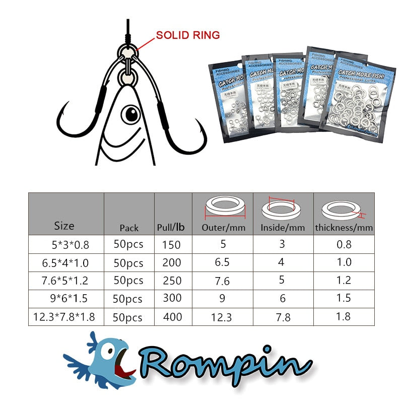 Solid Ring 50pcs em Aço INOX 304= FRETE GRÁTIS - Jig Brasil