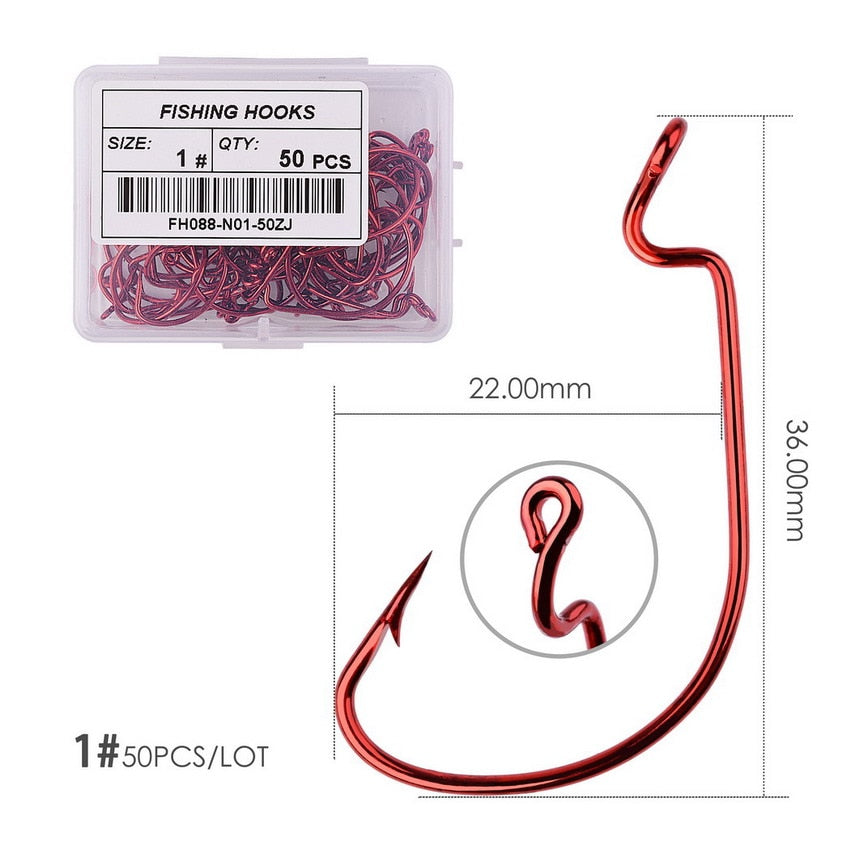 Anzol OffSet Anti-Enrosco Jig Brasil Box com 50 Unidades FRETE GRÁTIS - Jig Brasil
