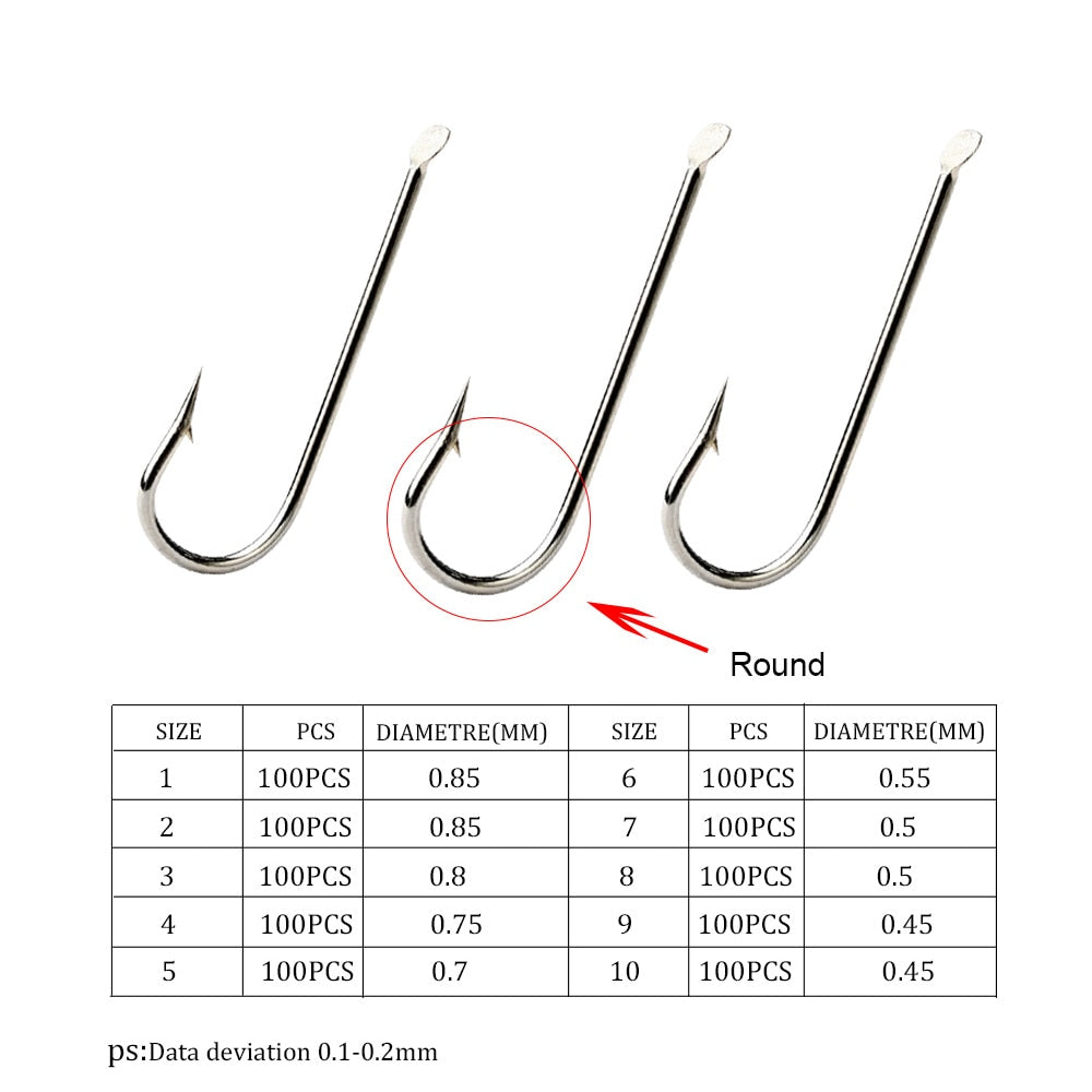 Anzol Patinha de Aço Carbono 1 # a 10 # Caixa com 100 Peças FRETE GRÁTIS - Jig Brasil