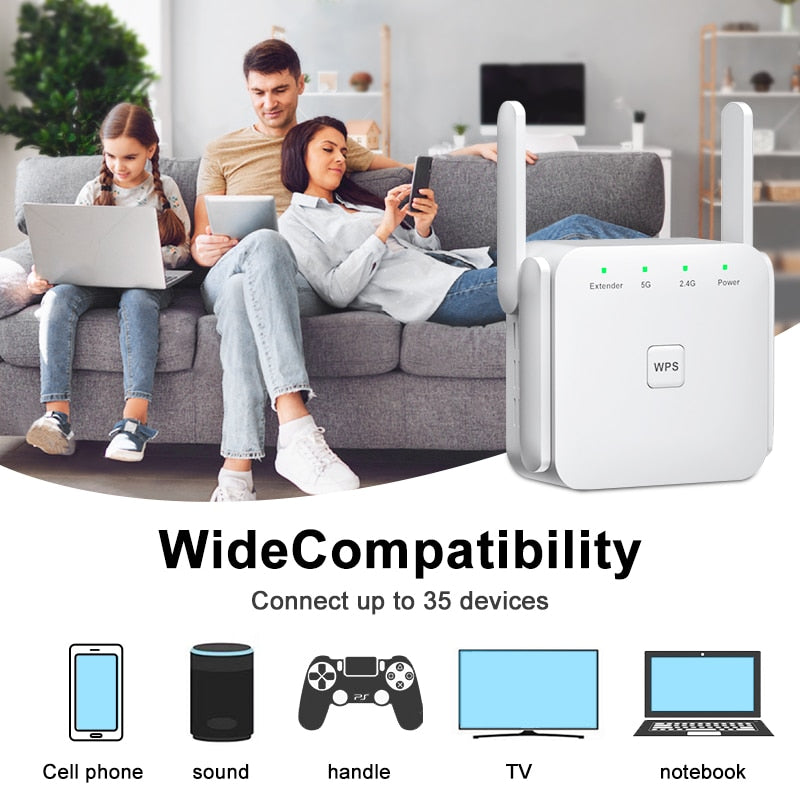 Repetidor WiFi 5G 1200 Mbps 2.4G Frequência FRETE GRÀTIS - Jig Brasil