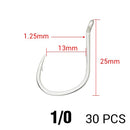 Anzol PIKE 30PCS 1/0 2/0 3/0 4/0 FRETE GRÁTIS - Jig Brasil