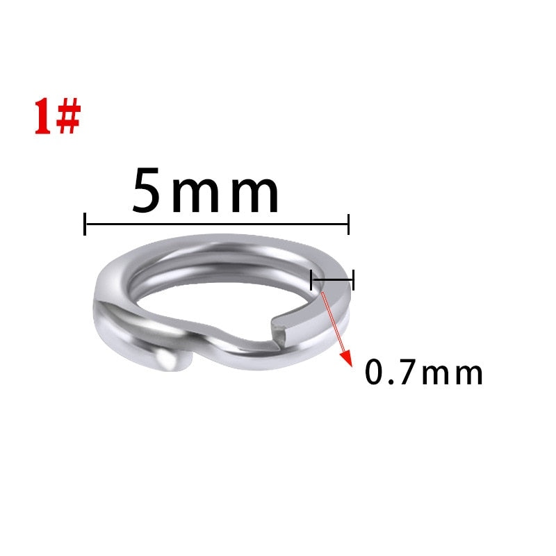 Split Ring 100pcs em Aço INOX 304= FRETE GRÁTIS - Jig Brasil