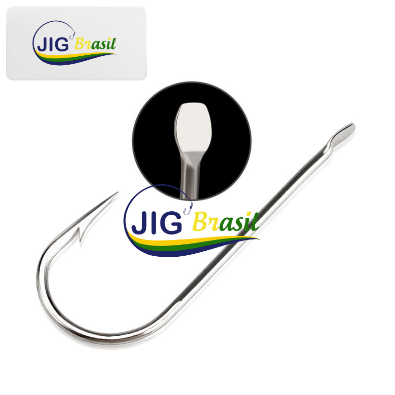 Anzol Patinha 100 Peças 1# a 10# Aço Carbono FRETE GRÁTIS - Jig Brasil