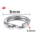 Split Ring 100pcs em Aço INOX 304= FRETE GRÁTIS - Jig Brasil